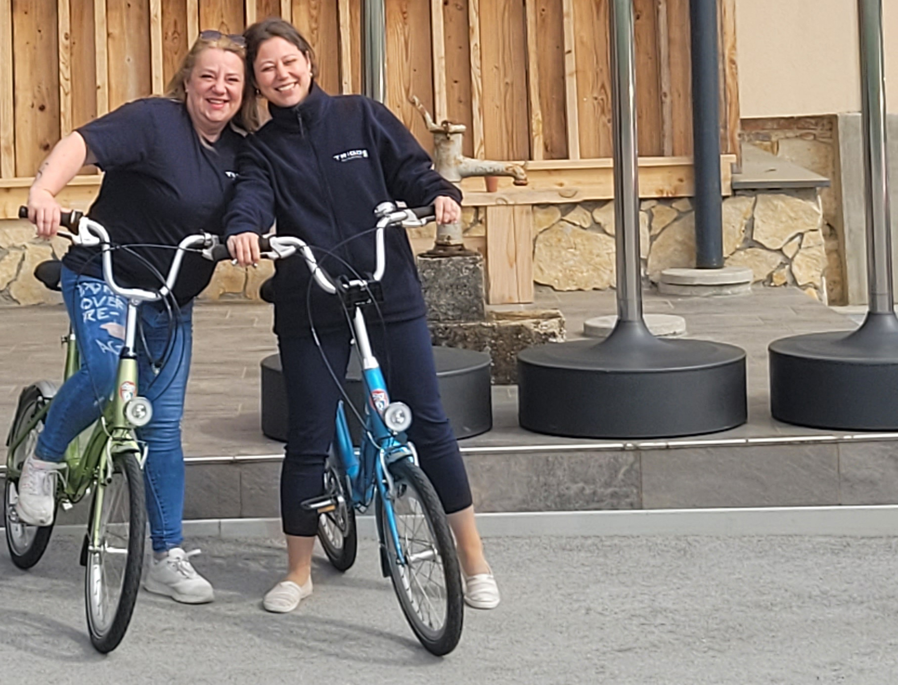 two women on bikes